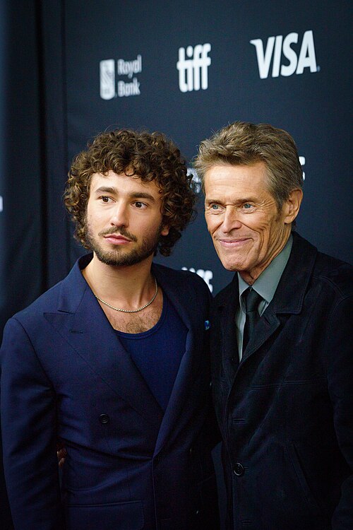Gabriel LaBelle and Willem Dafoe at the 2024 Toronto International Film Festival (TIFF) for the movie SATURDAY NIGHT.