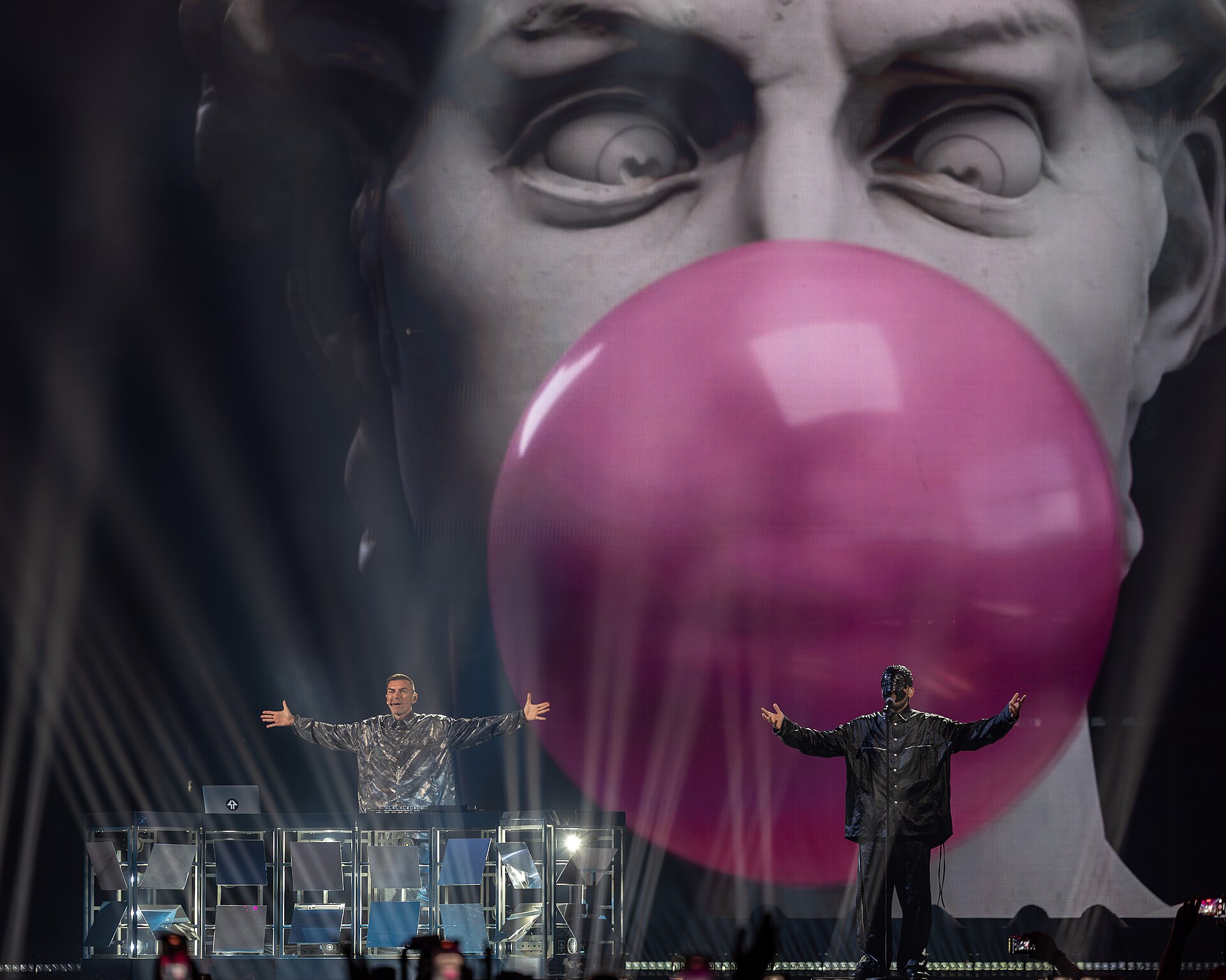 Gabry Ponte, representing San Marino, performing at Eurovision 2025 in Basel, Switzerland.