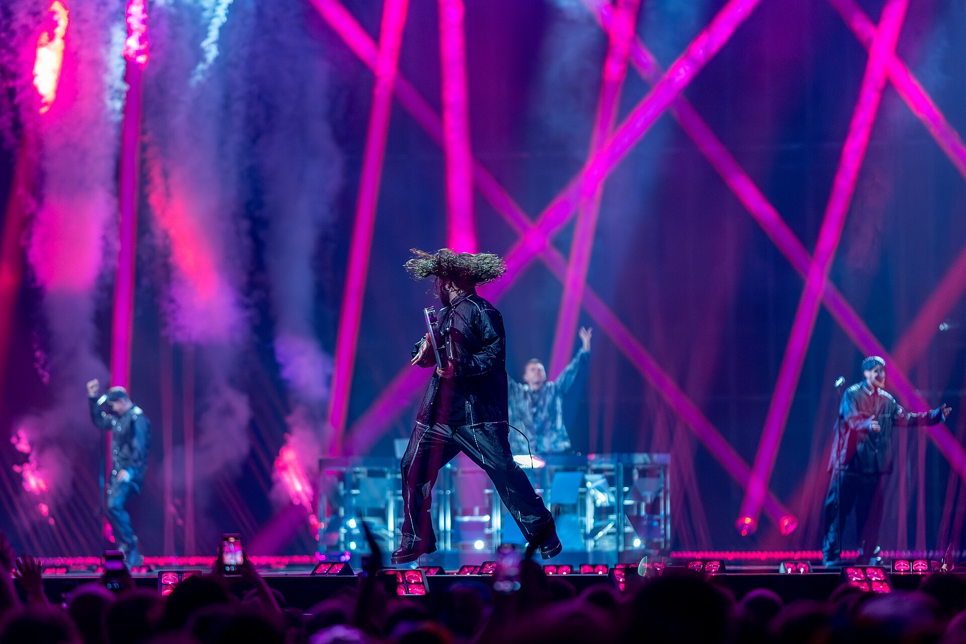Gabry Ponte, representing San Marino, performing at Eurovision 2025 in Basel, Switzerland.