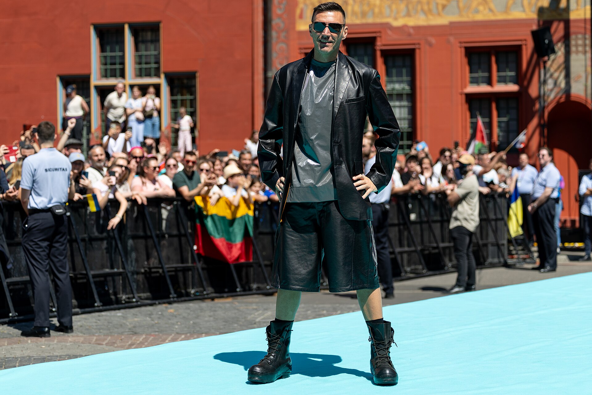 Gabry Ponte, representing San Marino, on the Turquoise Carpet at Eurovision 2025 in Basel, Switzerland.