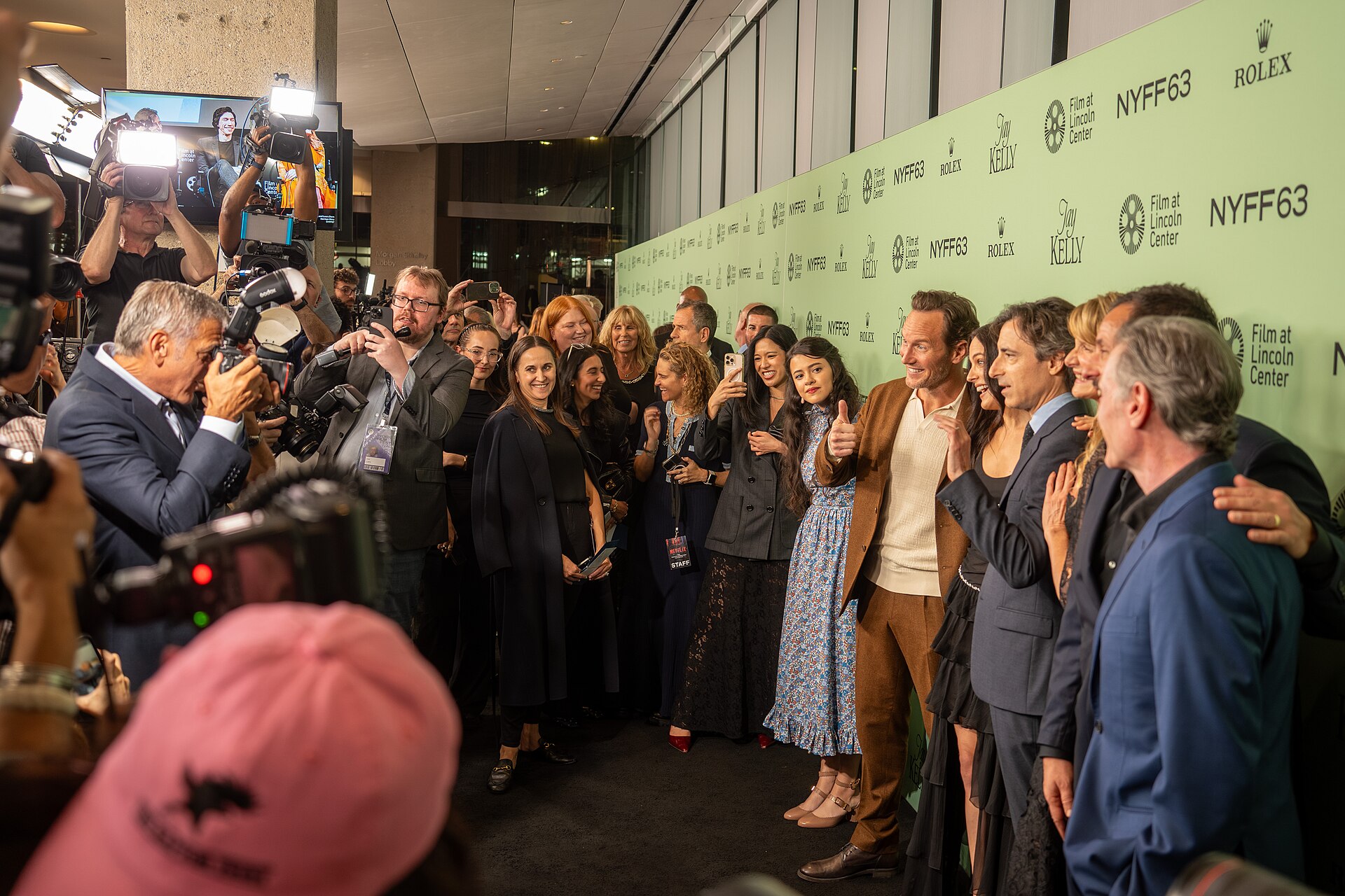 George Clooney and the cast of Jay Kelly at the 63rd annual New York Film Festival at Lincoln Center in 2025