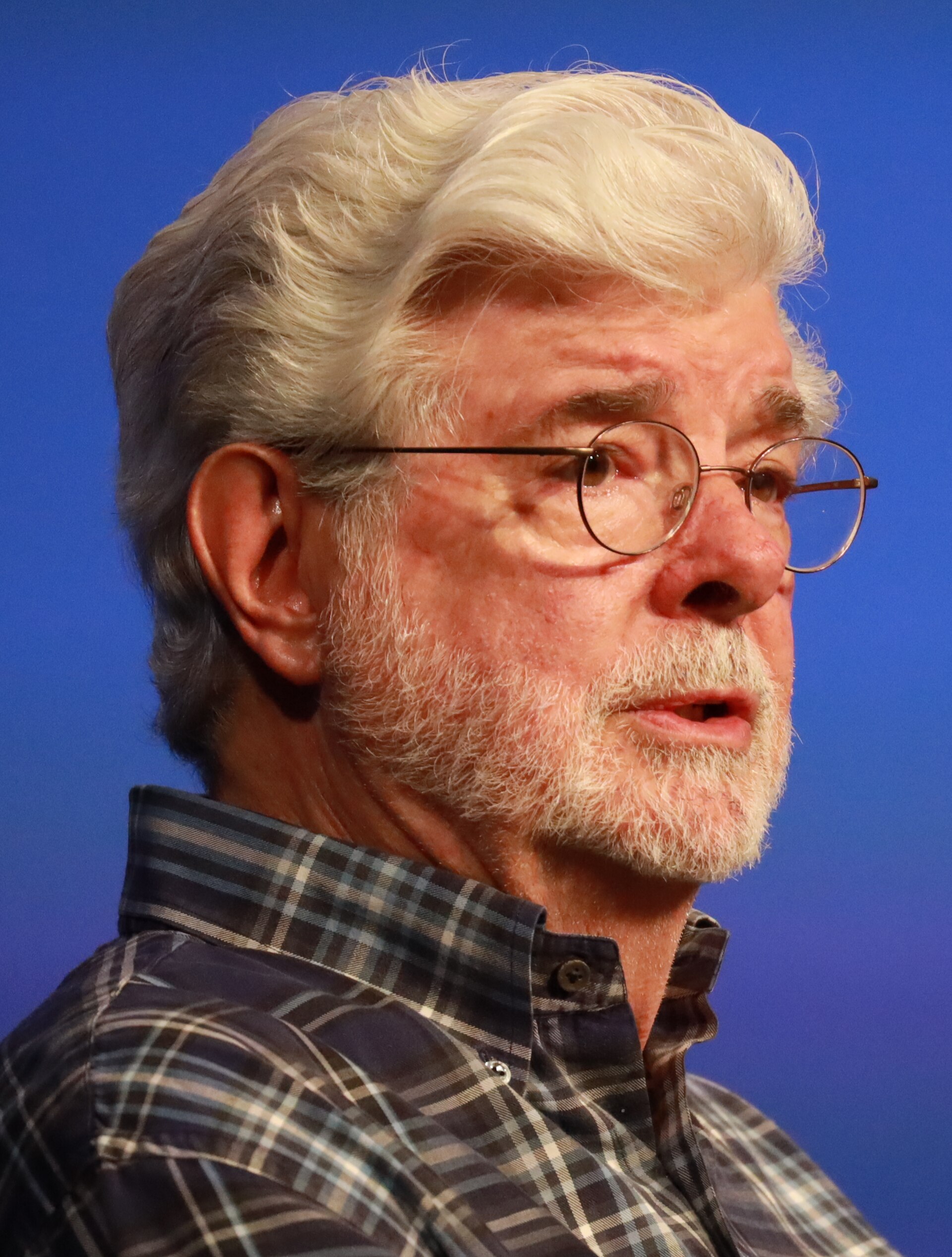 George Lucas at the 2024 Cannes Film Festival, during the session "An encounter with George Lucas".