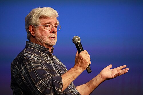 George Lucas at the 2024 Cannes Film Festival, during the session "An encounter with George Lucas".