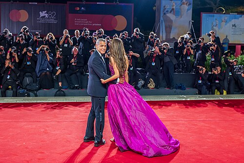 George and Amal Clooney at the opening night of the 82nd Venice Film Festival in 2025