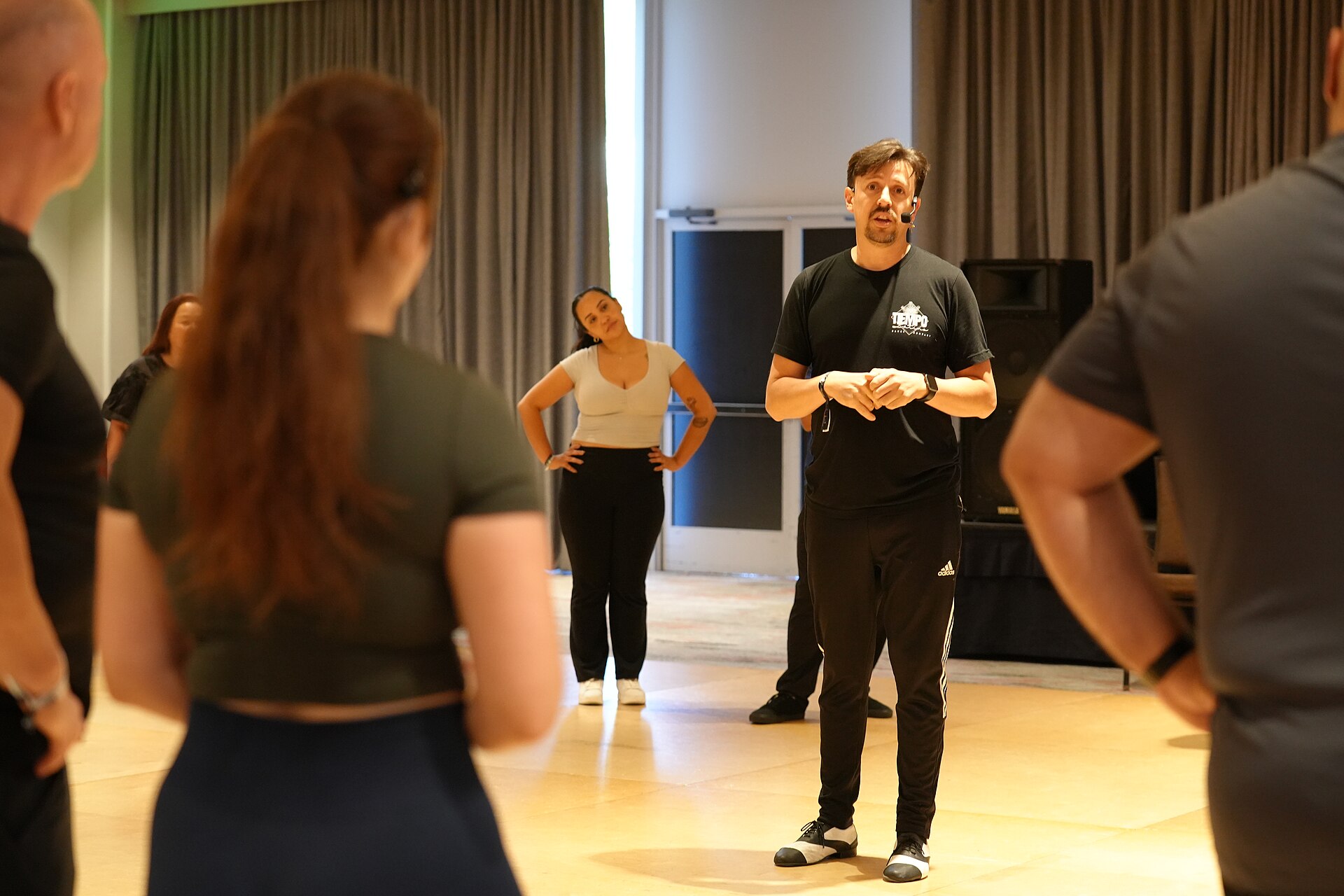 Gerzon Chavez, dancer & instructor, at California Dance Festival 2025 in Sacramento, California at a class called On2 Salsa.