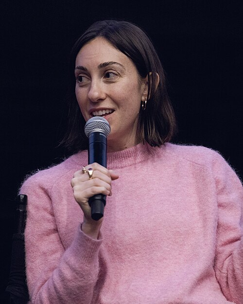 Gia Coppola speaking at a Q&A for The Last Showgirl in Los Angeles, California.