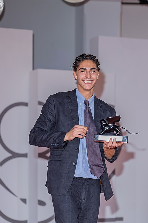 giacomo covi, actor, at 82nd Venice International Film Festival in Venice, Italy for the film UN ANNO DI SCUOLA.