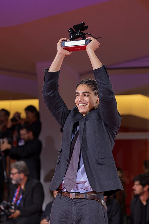 giacomo covi, actor, at 82nd Venice International Film Festival in Venice, Italy for the film UN ANNO DI SCUOLA.