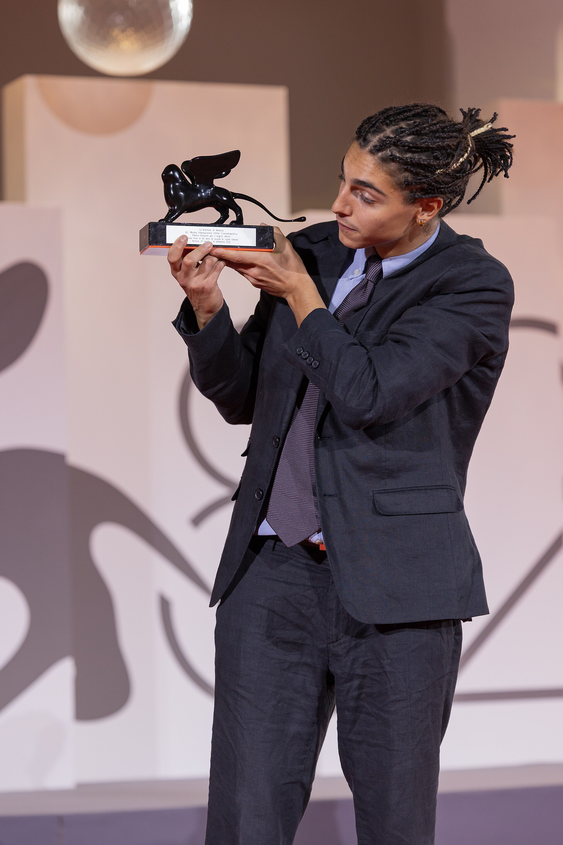 giacomo covi, actor, at 82nd Venice International Film Festival in Venice, Italy for the film UN ANNO DI SCUOLA.