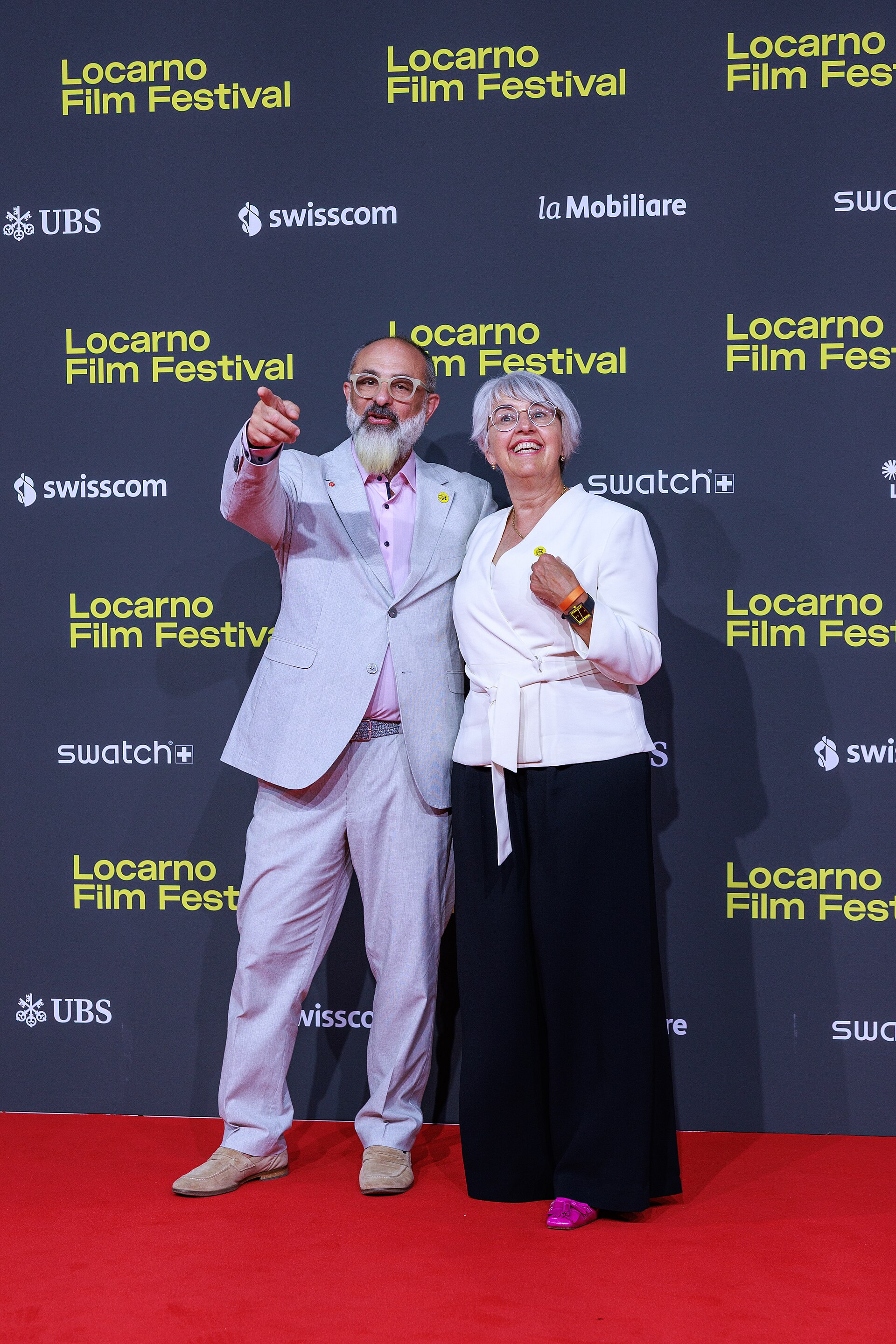 Giona A. Nazzaro and Élisabeth Baume-Schneider at the 2025 Locarno Film Festival