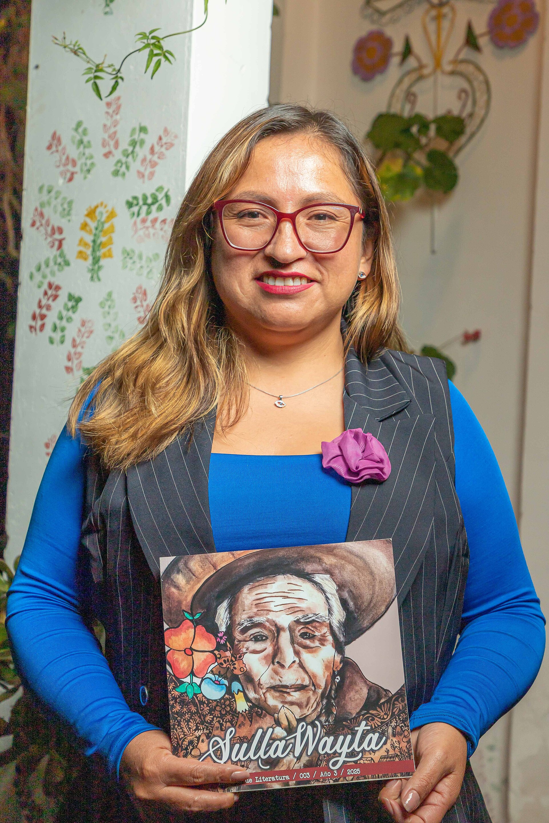 Gisela Pérez integrante de PACHA Grupo de Arte y Literatura, durante Segunda edición de Wamlita - Reconocimiento a la mujer. Realizado el 14 de marzo de 2026, Huancayo, Perú.