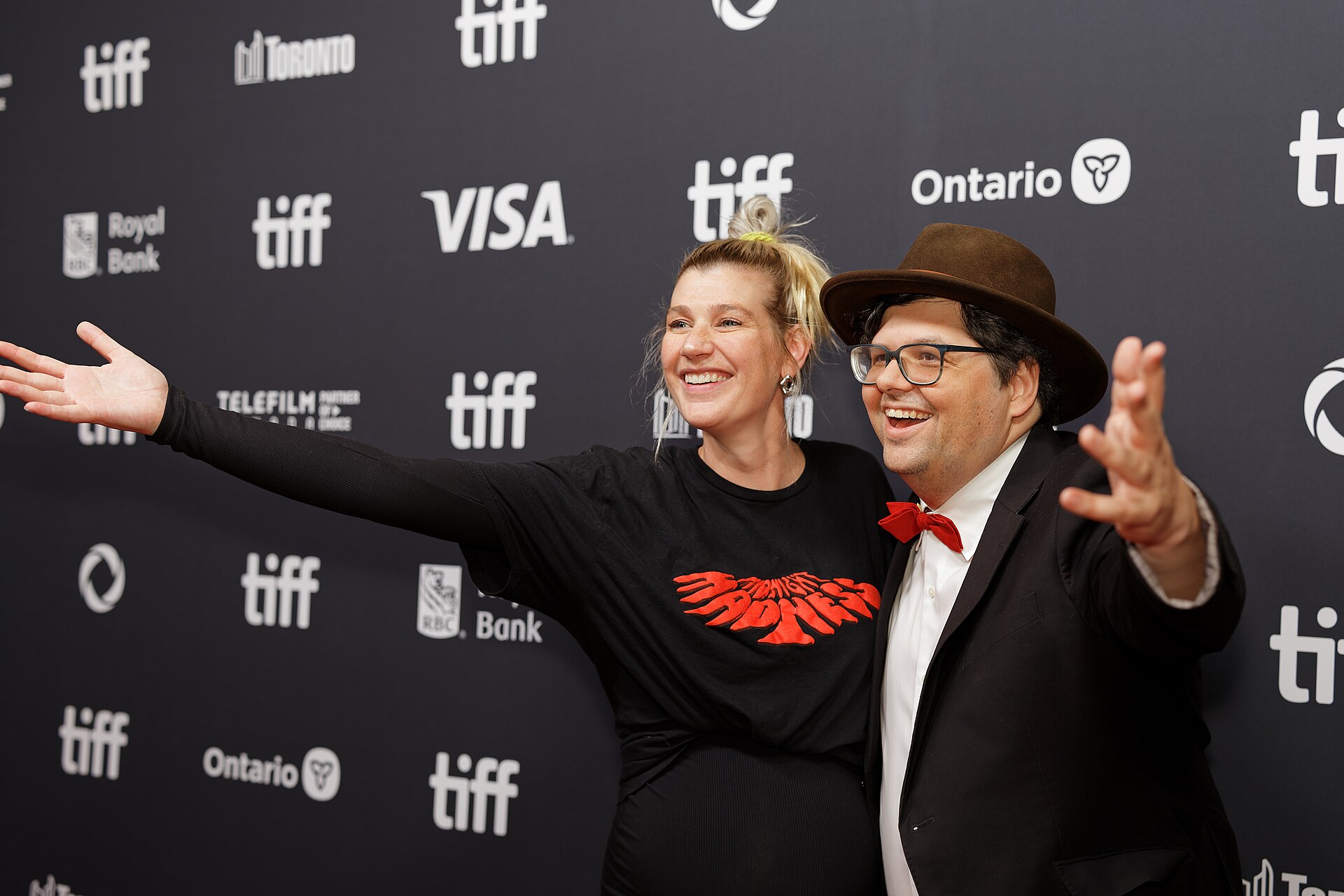 Grace Glowicki and Peter Kuplowsky at the 2025 Toronto International Film Festival (TIFF) for the movie Dead Lover.