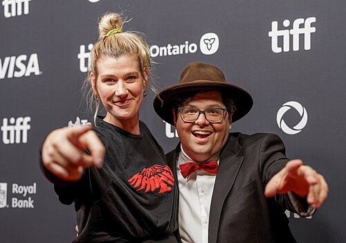 Grace Glowicki and Peter Kuplowsky at the 2025 Toronto International Film Festival (TIFF) for the movie Dead Lover.