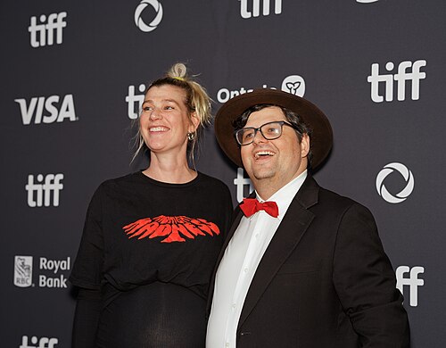 Grace Glowicki and Peter Kuplowsky at the 2025 Toronto International Film Festival (TIFF) for the movie Dead Lover.