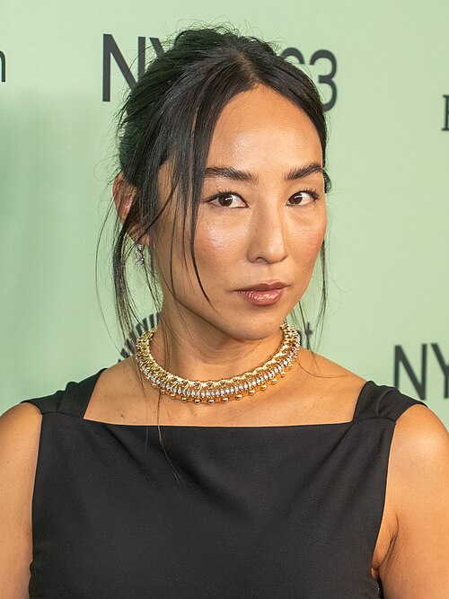 Greta Lee, actress, at the 63rd annual New York Film Festival at Lincoln Center in 2025 for the film A House of Dynamite