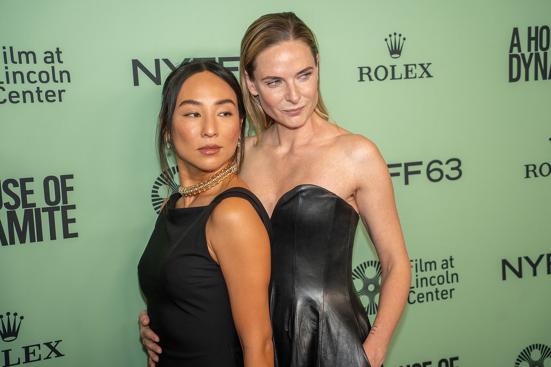 Greta Lee and Rebecca Ferguson at the 63rd annual New York Film Festival at Lincoln Center in 2025 for the film A House of Dynamite