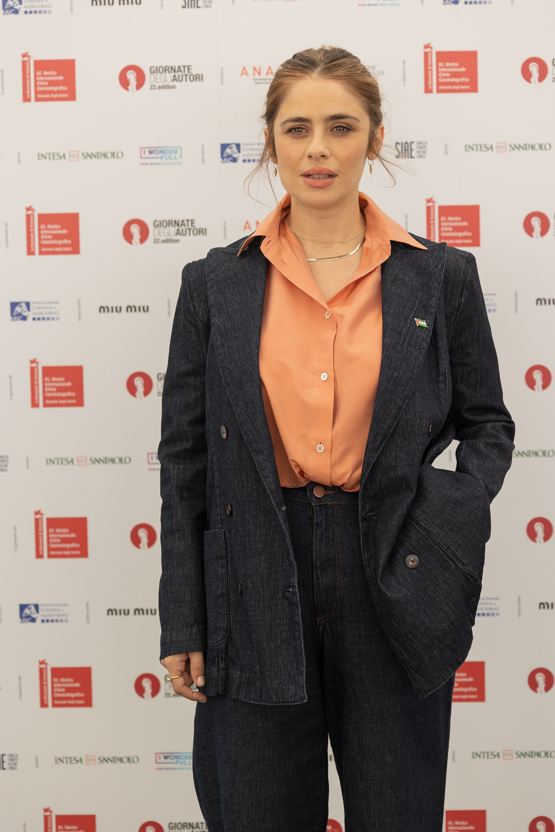greta scarano, actress, at 82nd Venice International Film Festival in Venice, Italy for the film COME TI MUOVI, SBAGL.