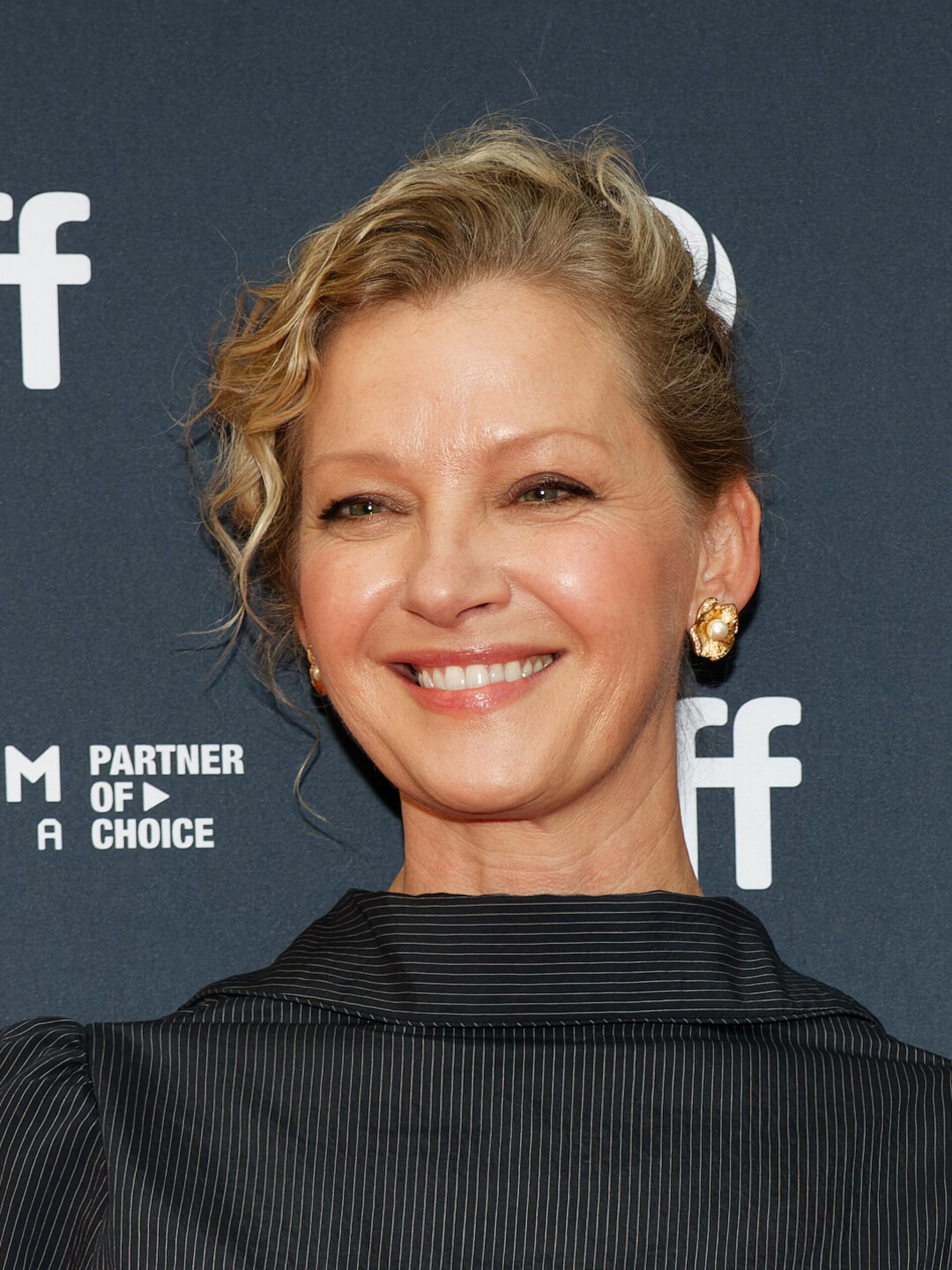 Gretchen Mol at the 2024 Toronto International Film Festival (TIFF) for the movie Millers In Marriage.