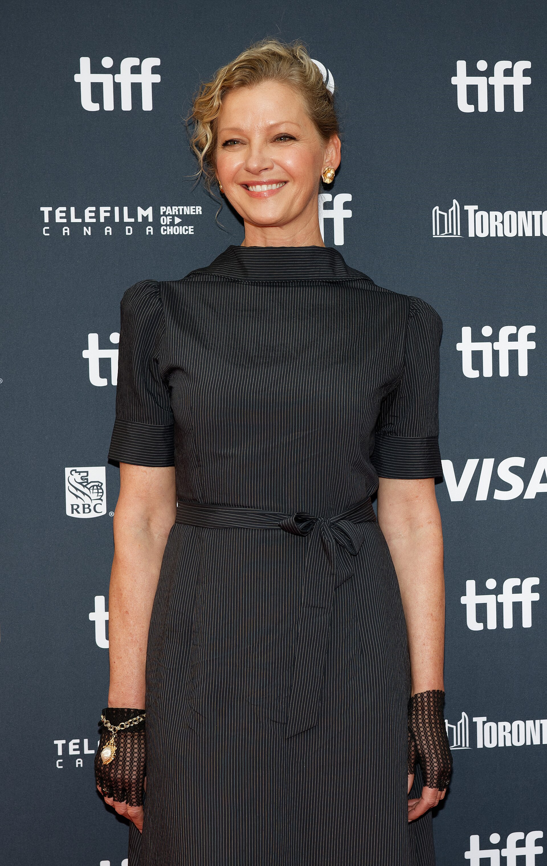 Gretchen Mol at the 2024 Toronto International Film Festival (TIFF) for the movie Millers In Marriage.