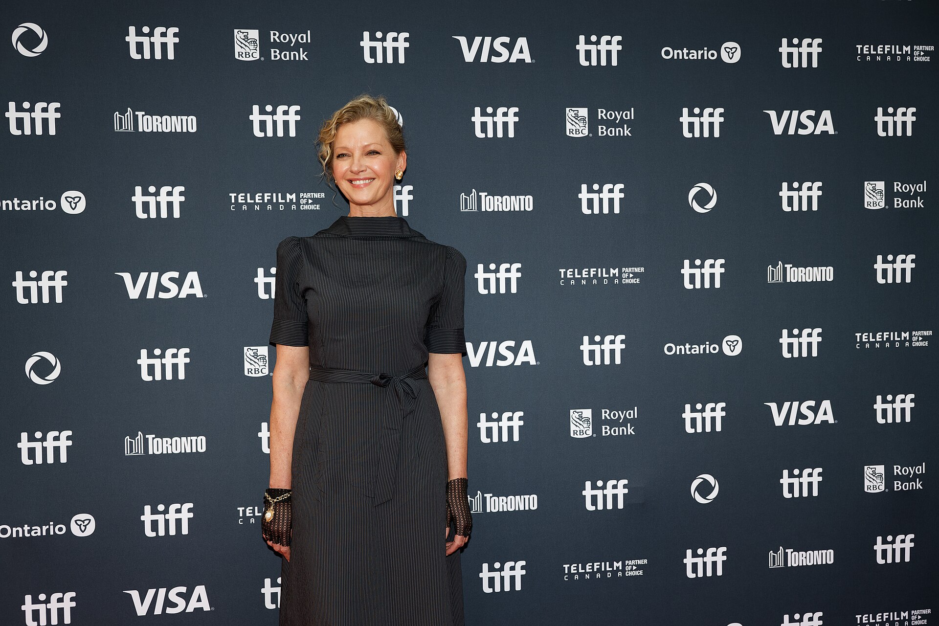 Gretchen Mol at the 2024 Toronto International Film Festival (TIFF) for the movie Millers In Marriage.
