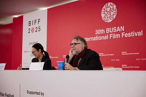 Guillermo del Toro (right), director, at the 30th Busan International Film Festival in Busan, South Korea in 2025