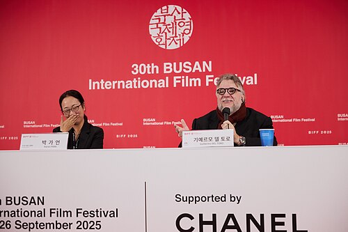 Guillermo del Toro (right), director, at the 30th Busan International Film Festival in Busan, South Korea in 2025