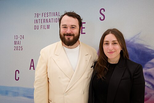 Gus Deardoff and Lexi Tannenholtz at the 2025 Cannes Film Festival premiere of en:The Plague (2025 film)The Plague.