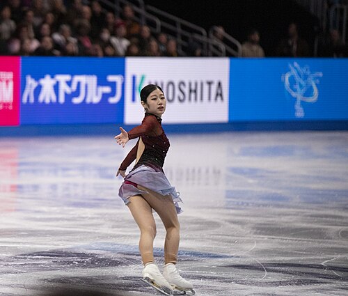 Hae-in Lee, South Korean figure skater, at the 2025 World Figure Skating Championships at TD Garden in Boston, Massachusetts.