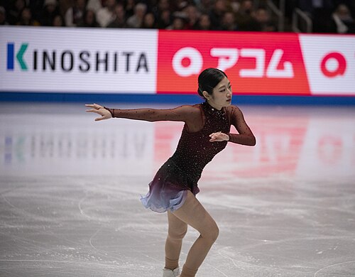 Hae-in Lee, South Korean figure skater, at the 2025 World Figure Skating Championships at TD Garden in Boston, Massachusetts.