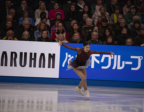 Hae-in Lee, South Korean figure skater, at the 2025 World Figure Skating Championships at TD Garden in Boston, Massachusetts.