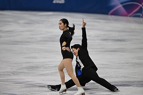 MILAN, ITALY - 09 FEBRUARY 2026: Hannah Lim and Ye Quan of South Korea compete during the Figureskating ice dance rhythm dance at the Olympic Winter Games Milano Cortina 2026 Milano Ice Skating Arena on February 09, 2026 in Milan, Italy