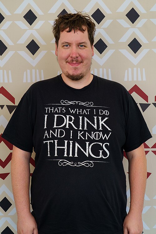 Harry Mitchell portrait at Wikimania 2025 WikiPortraits Studio