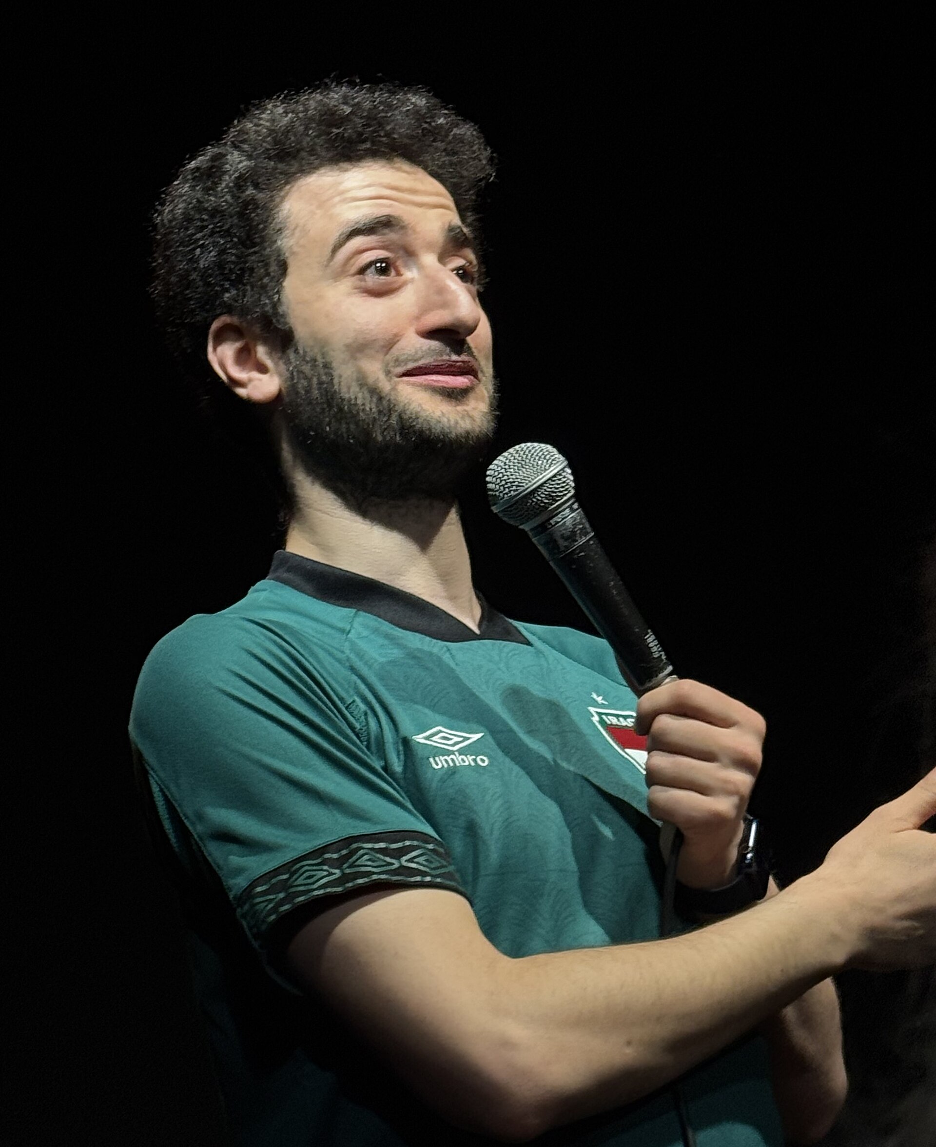 Hasan Al-Habib performing in his show, Death to the West (Midlands), at the 2025 Edinburgh Fringe Festival