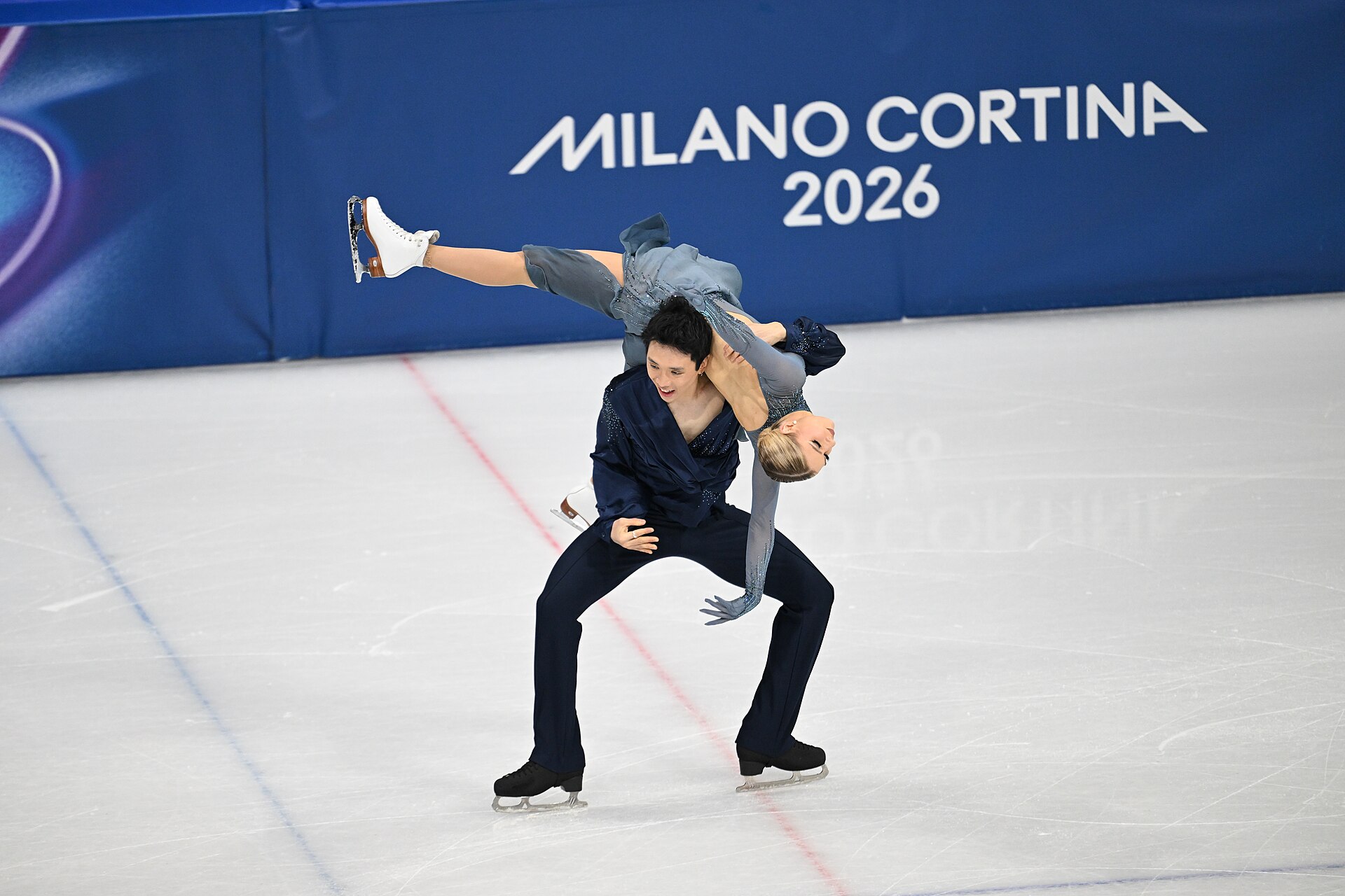 MILAN, ITALY - 11 FEBRUARY 2026: Holly Harris and Jason Chan of Australia compete during the Figure Skating Ice Dance Free Dance at the Olympic Winter Games Milano Cortina 2026  Milano Ice Skating Arena on February 11, 2026 in Milan, Italy