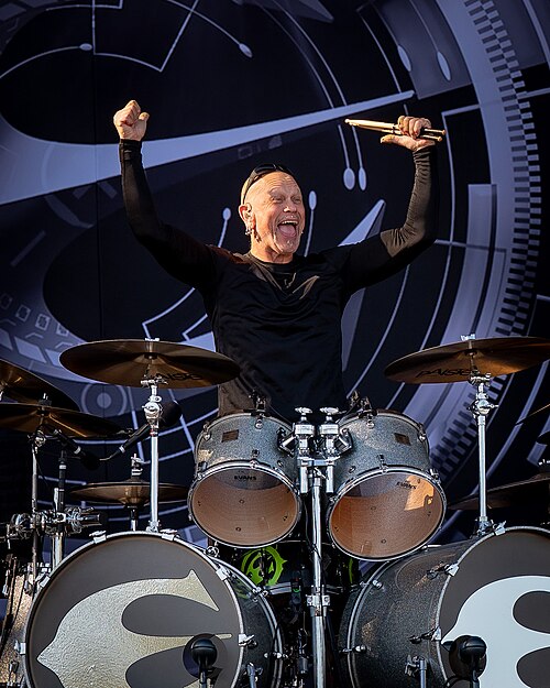 Ian Haugland with Europe at the Tons of Rock festival in Oslo, Norway, 2024