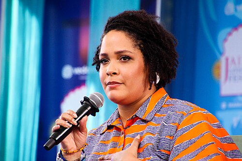 Ijeoma Oluo, writer, at the 2025 Jaipur Literature Festival in Jaipur, India.