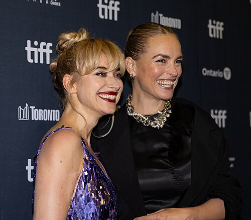 Imogen Poots and Nina Hoss, actors, at the 2025 Toronto International Film Festival (TIFF) for the movie Hedda.
