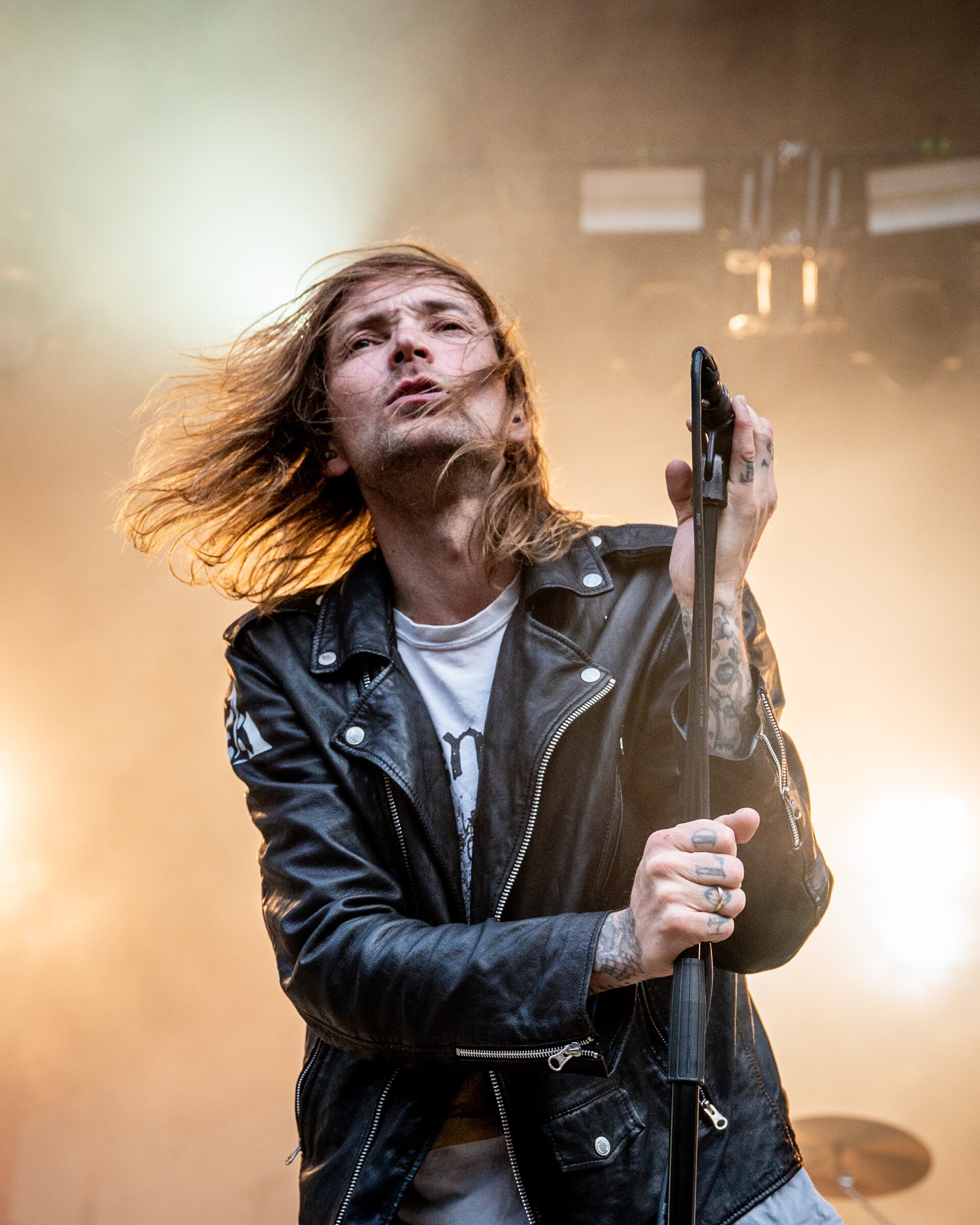 Ivar Nikolaisen med Kvelertak på festivalen Ravnedalen Live i Kristiansand, 2024