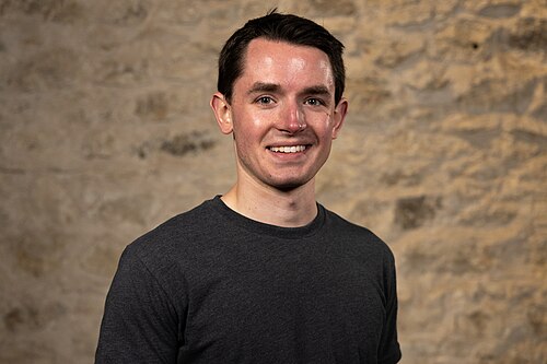 Jack Gordon, Nonfiction Filmmaker, at the WikiPortraits studio at the 2025 SXSW Festival.