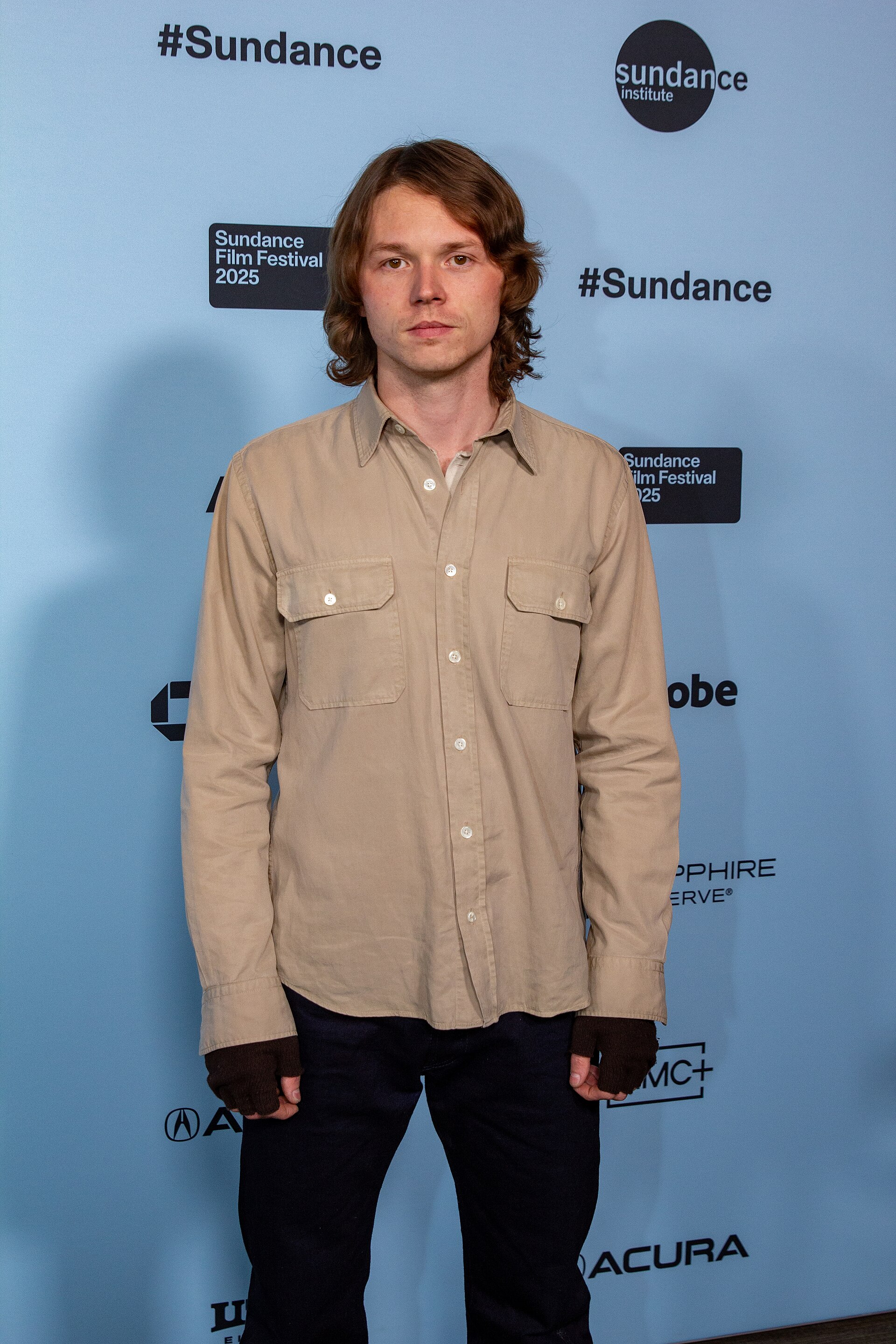 Jack Kilmer, actor, at the 2025 Sundance Film Festival for the movie Bunnylovr.