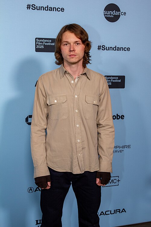 Jack Kilmer, actor, at the 2025 Sundance Film Festival for the movie Bunnylovr.