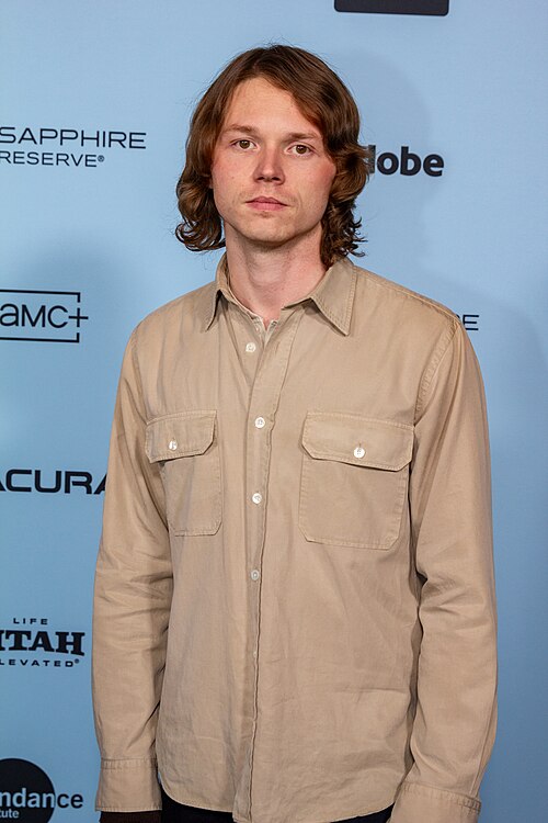 Jack Kilmer, actor, at the 2025 Sundance Film Festival for the movie Bunnylovr.