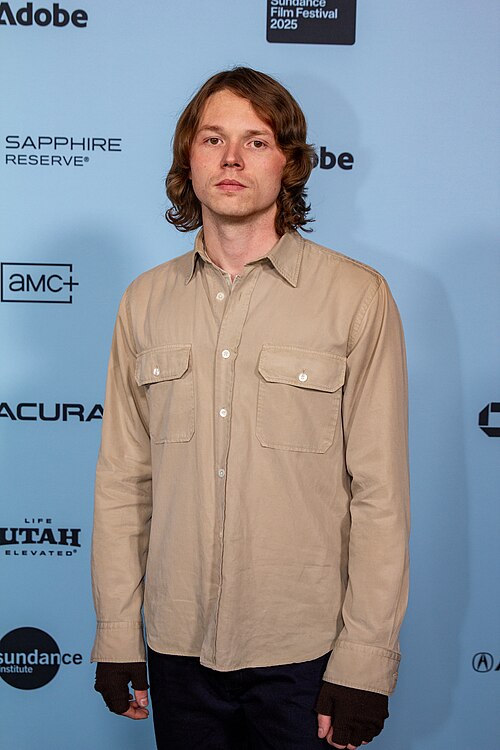 Jack Kilmer, actor, at the 2025 Sundance Film Festival for the movie Bunnylovr.