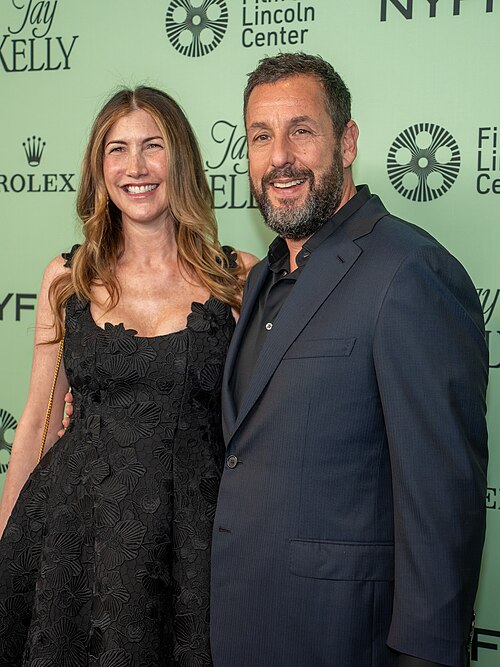Jackie Sandler and Adam Sandler at the 63rd annual New York Film Festival at Lincoln Center in 2025 for the film Jay Kelly