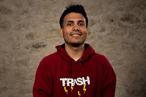 Jacob Rodriguez, Ceo, at the WikiPortraits studio at the 2025 SXSW Festival.