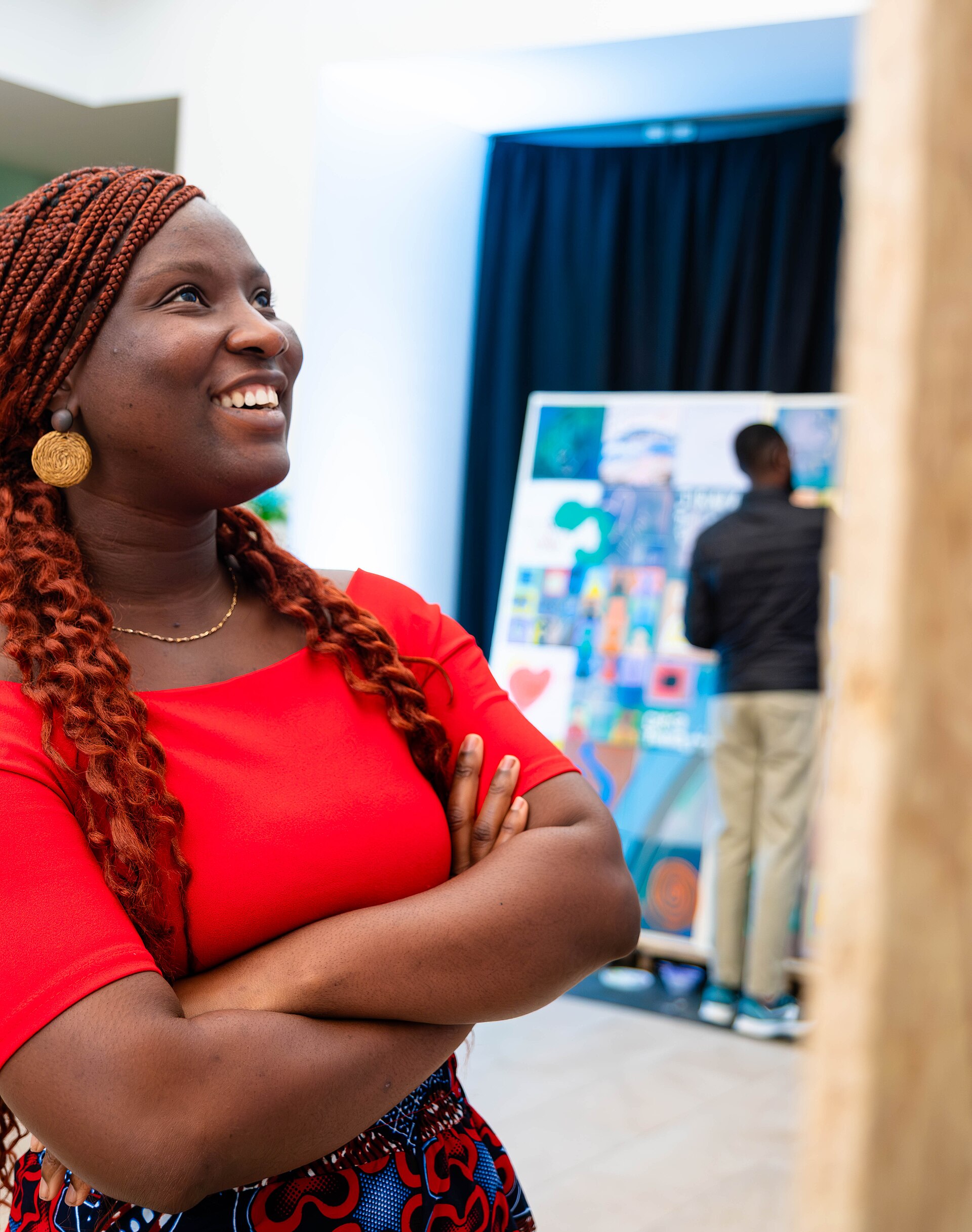 A Photo of Jael Boateng at Wikimania 2025 during the poster session