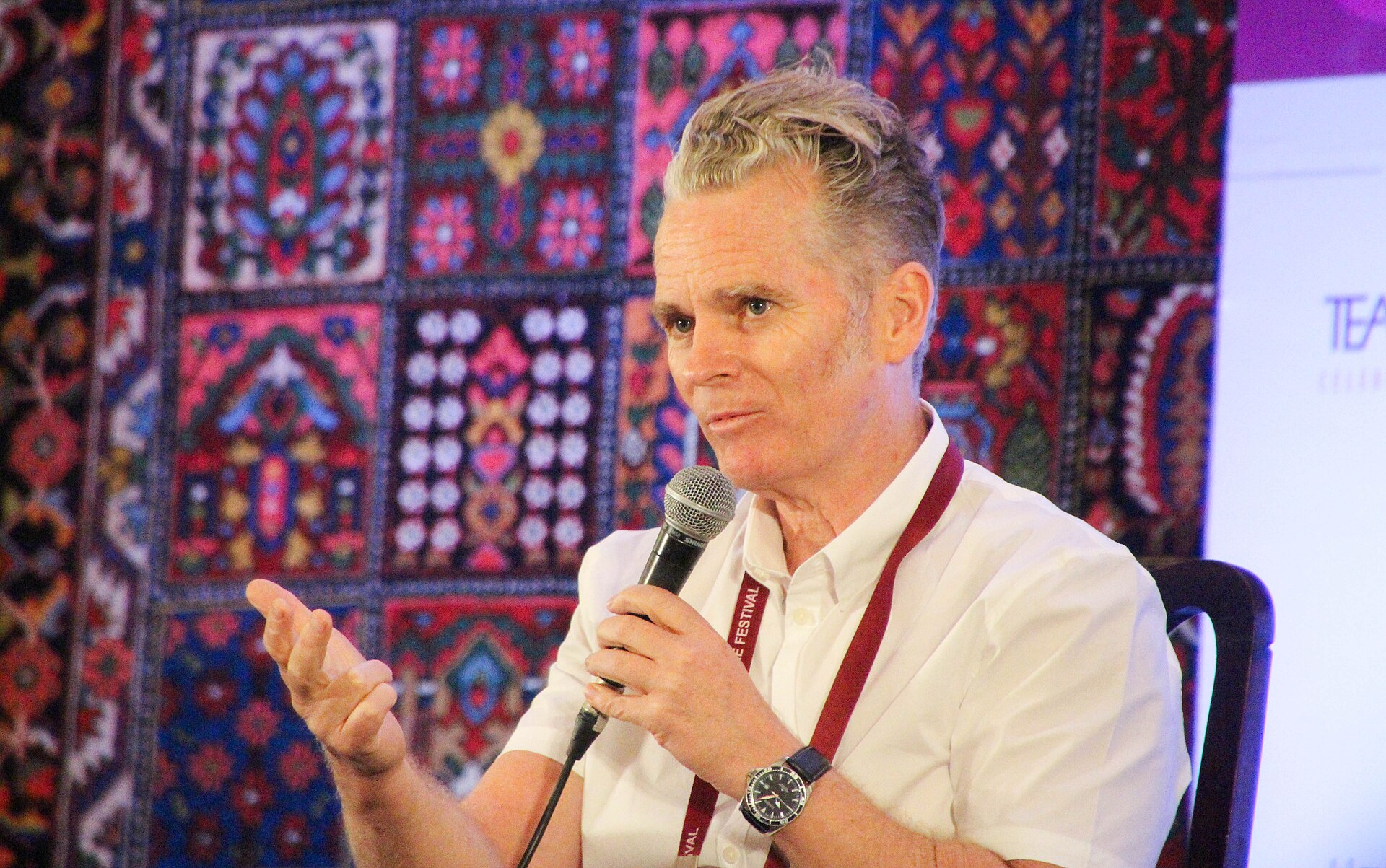 James Bradley, author, at the 2025 Jaipur Literature Festival in Jaipur, India.