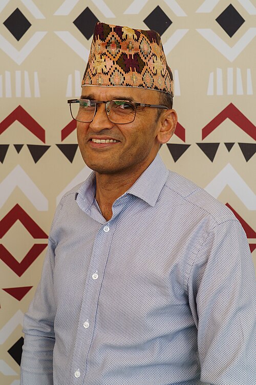 Janak Bhatta portrait at Wikimania 2025 WikiPortraits Studio