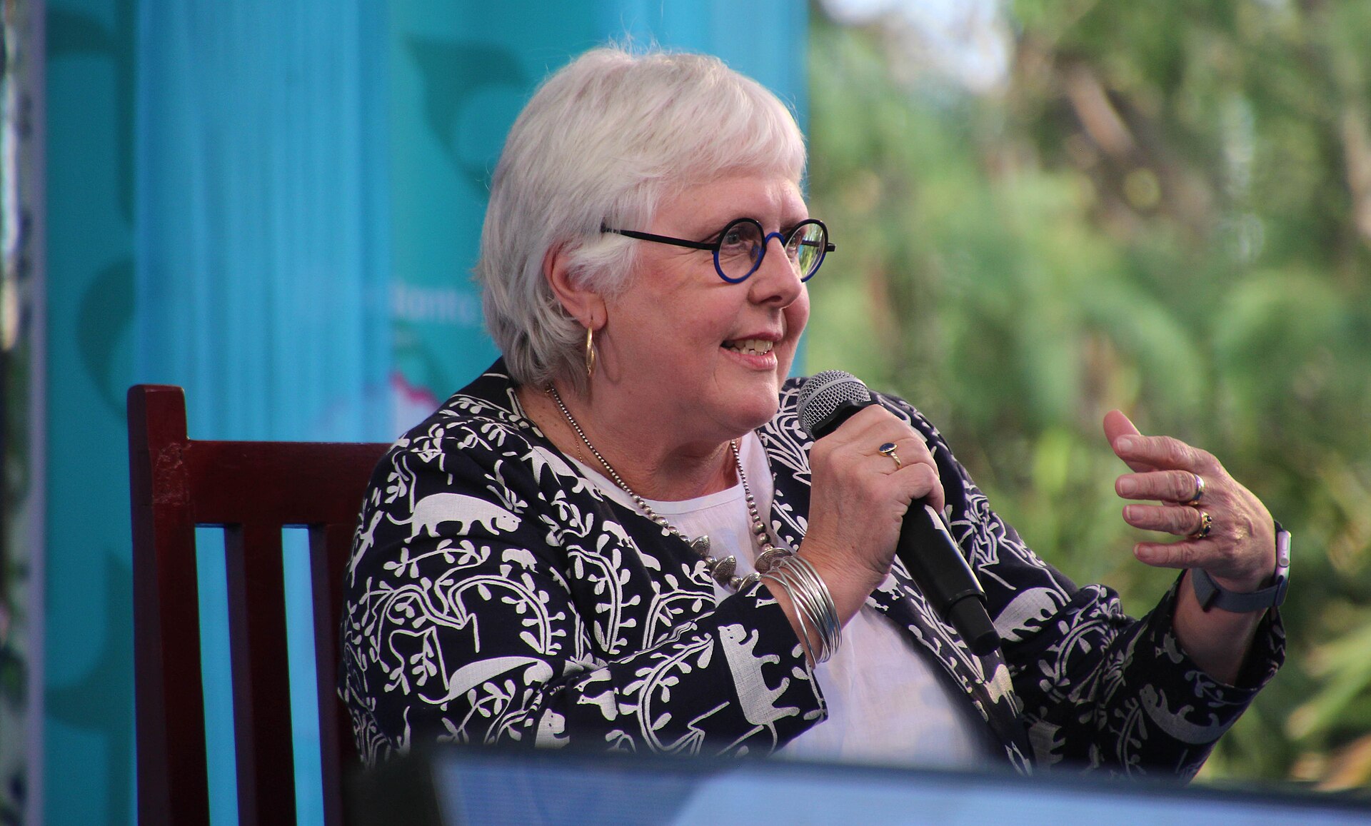 Jane Ohlmeyer, historian and academic, at the 2025 Jaipur Literature Festival in Jaipur, India.