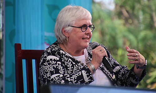 Jane Ohlmeyer, historian and academic, at the 2025 Jaipur Literature Festival in Jaipur, India.